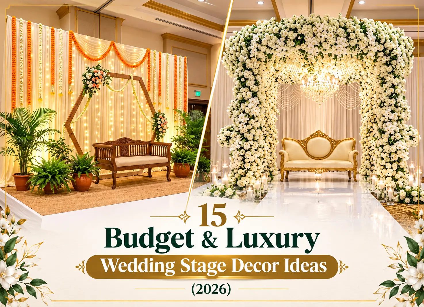 15 Budget-Friendly & Luxury Wedding Stage Decor Ideas for 2026 